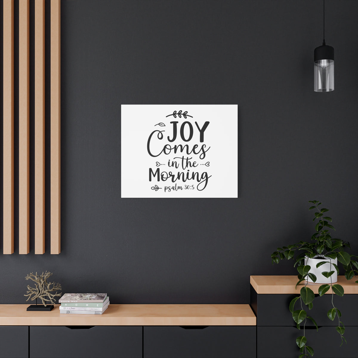 Scripture Canvas Joy Comes In The Morning Psalm 30:5 Christian Wall Art Bible Verse Print Ready to Hang-Express Your Love Gifts