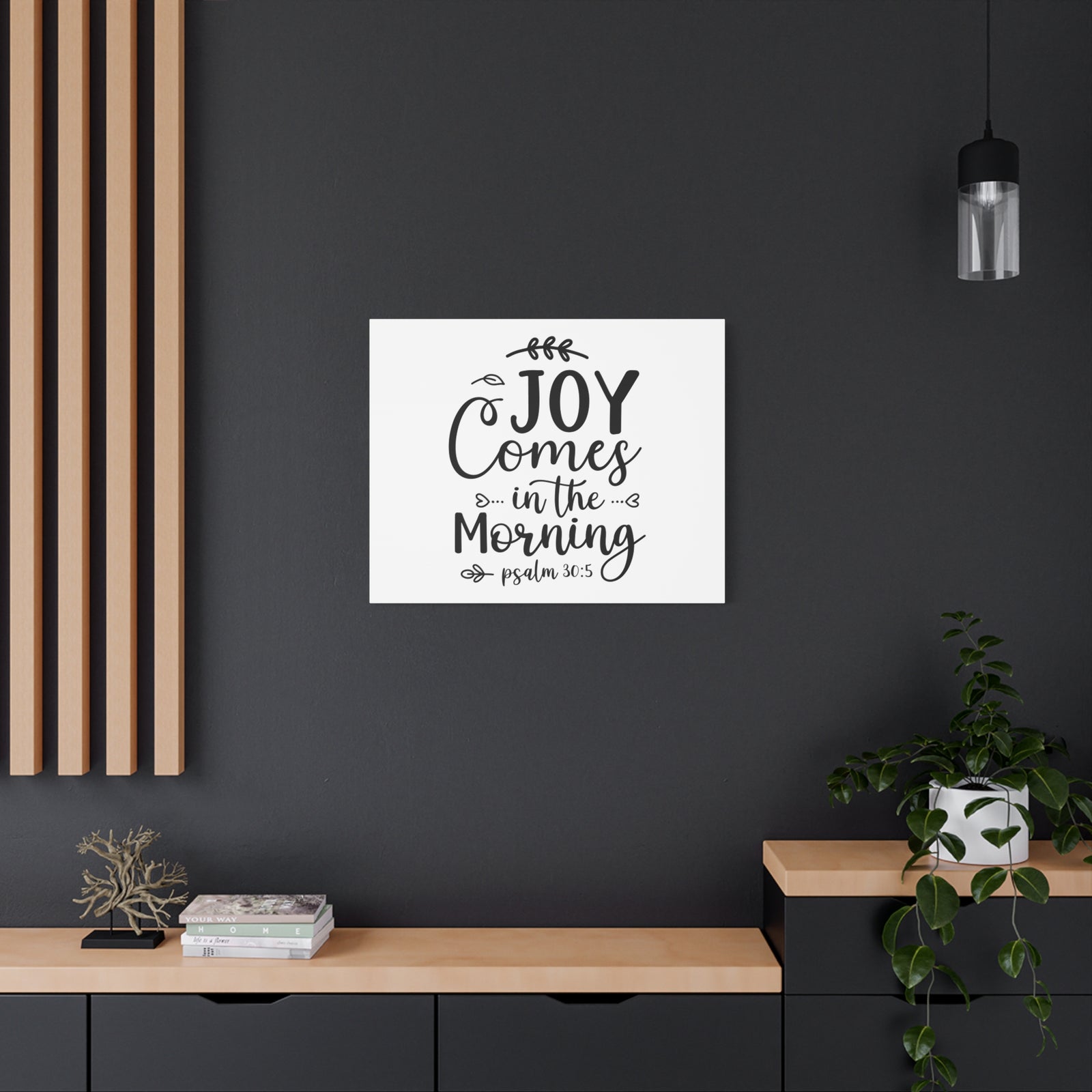 Scripture Canvas Joy Comes In The Morning Psalm 30:5 Christian Wall Art Bible Verse Print Ready to Hang-Express Your Love Gifts