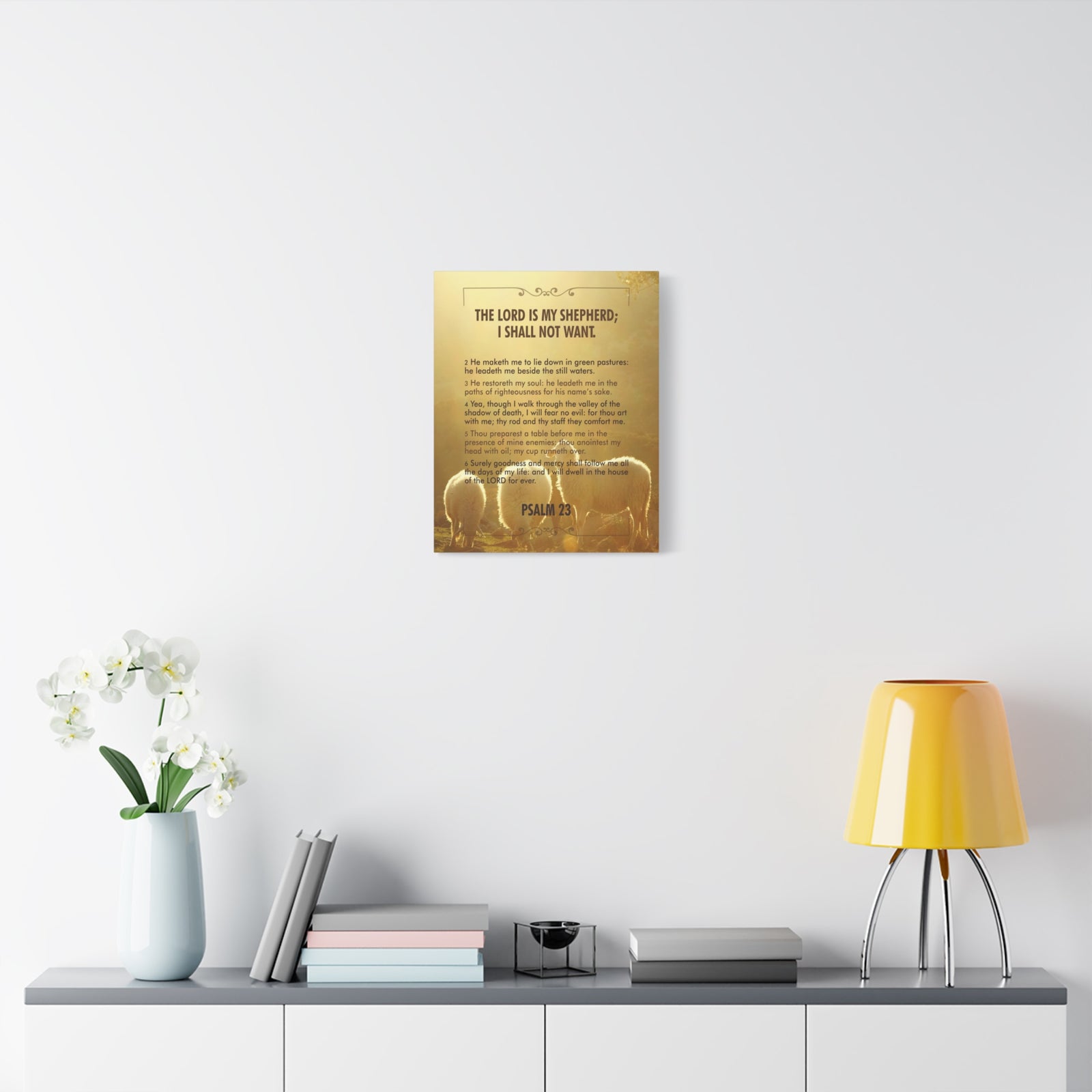 Bible Verse Canvas Lord is my Shepherd Psalm 23 Canvas Christian Home Décor Ready to Hang Scripture Wall Art-Express Your Love Gifts