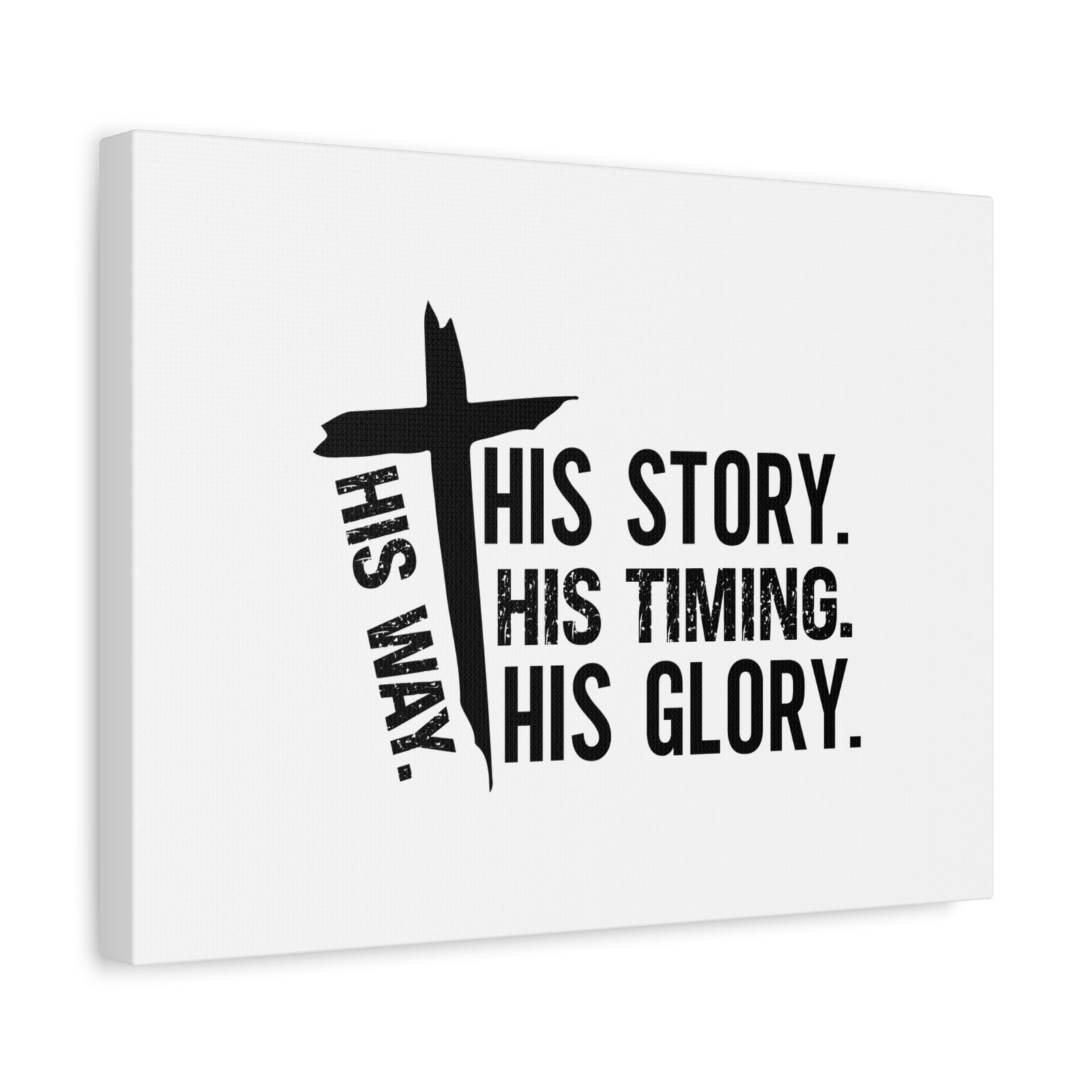 Scripture Canvas His Way Cross Psalm 37:5 Christian Wall Art Bible Verse Print Ready to Hang-Express Your Love Gifts