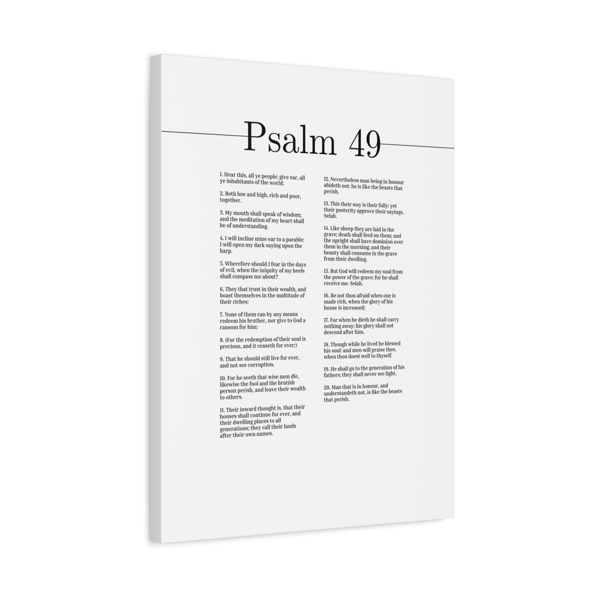 Scripture Canvas God Will Redeem My Soul Psalm 49 Christian Wall Art Bible Verse Print Ready to Hang-Express Your Love Gifts