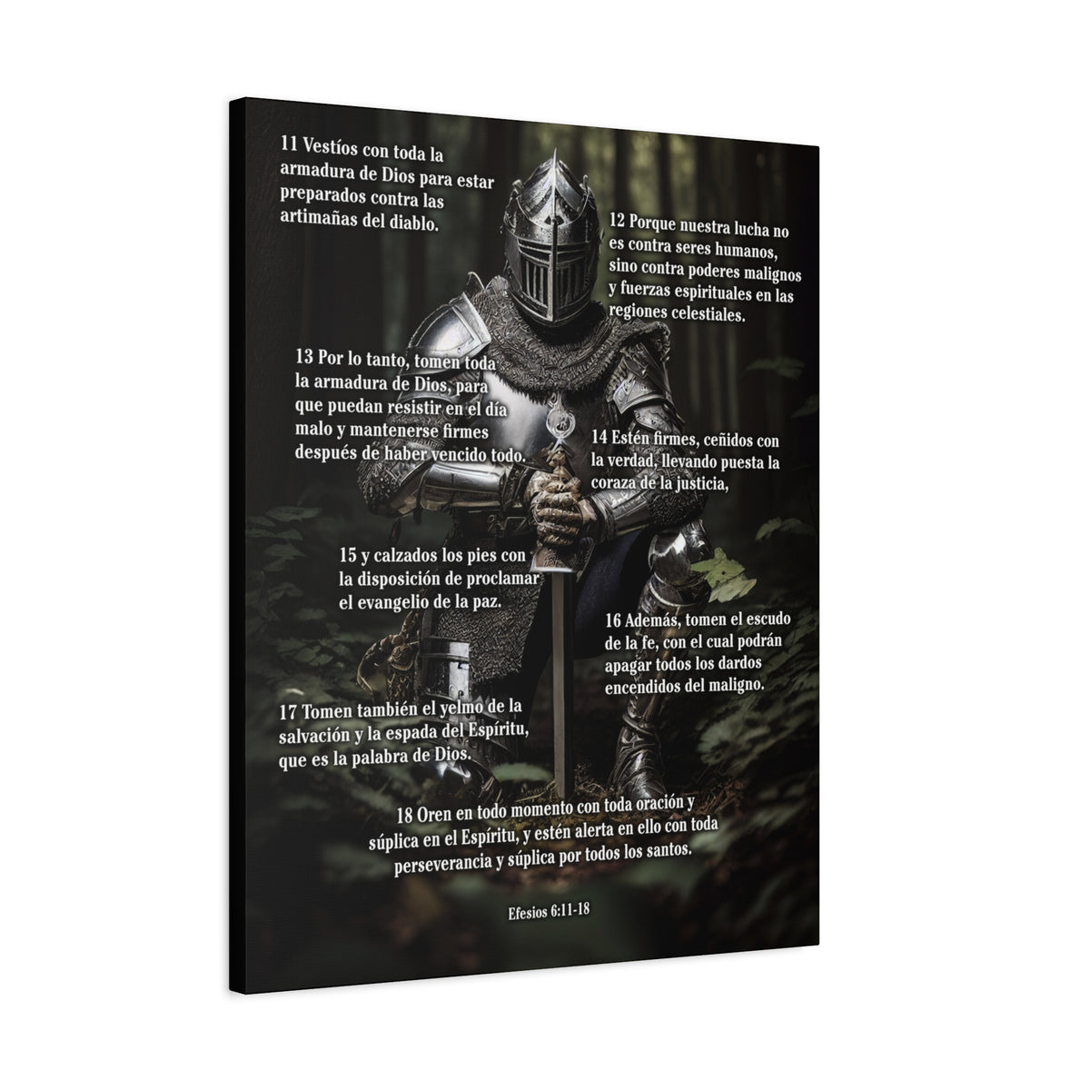 Scripture Walls Armor Of God Ephesians 6:11-18 Spanish Soldier Kneels Christian Wall Art Print Ready to Hang Unframed-Express Your Love Gifts