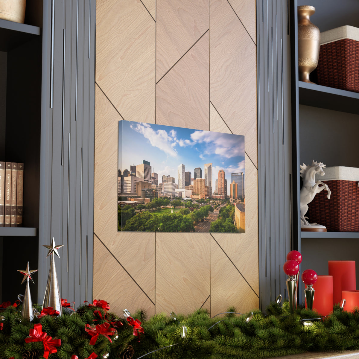 Houston Daytime Skyline Canvas Artwork High-Quality Breathtaking Stunning Cityscape for Home Decor Ready to Hang-Express Your Love Gifts