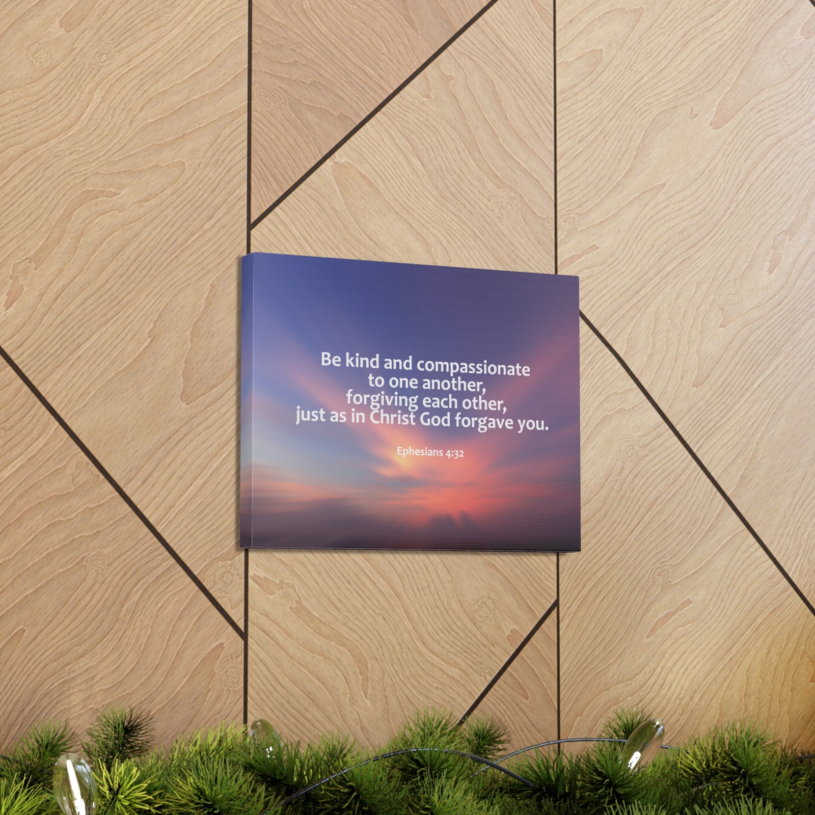 Scripture Canvas Kind and Compassionate Ephesians 4:32 Christian Wall Art Bible Verse Print Ready to Hang-Express Your Love Gifts