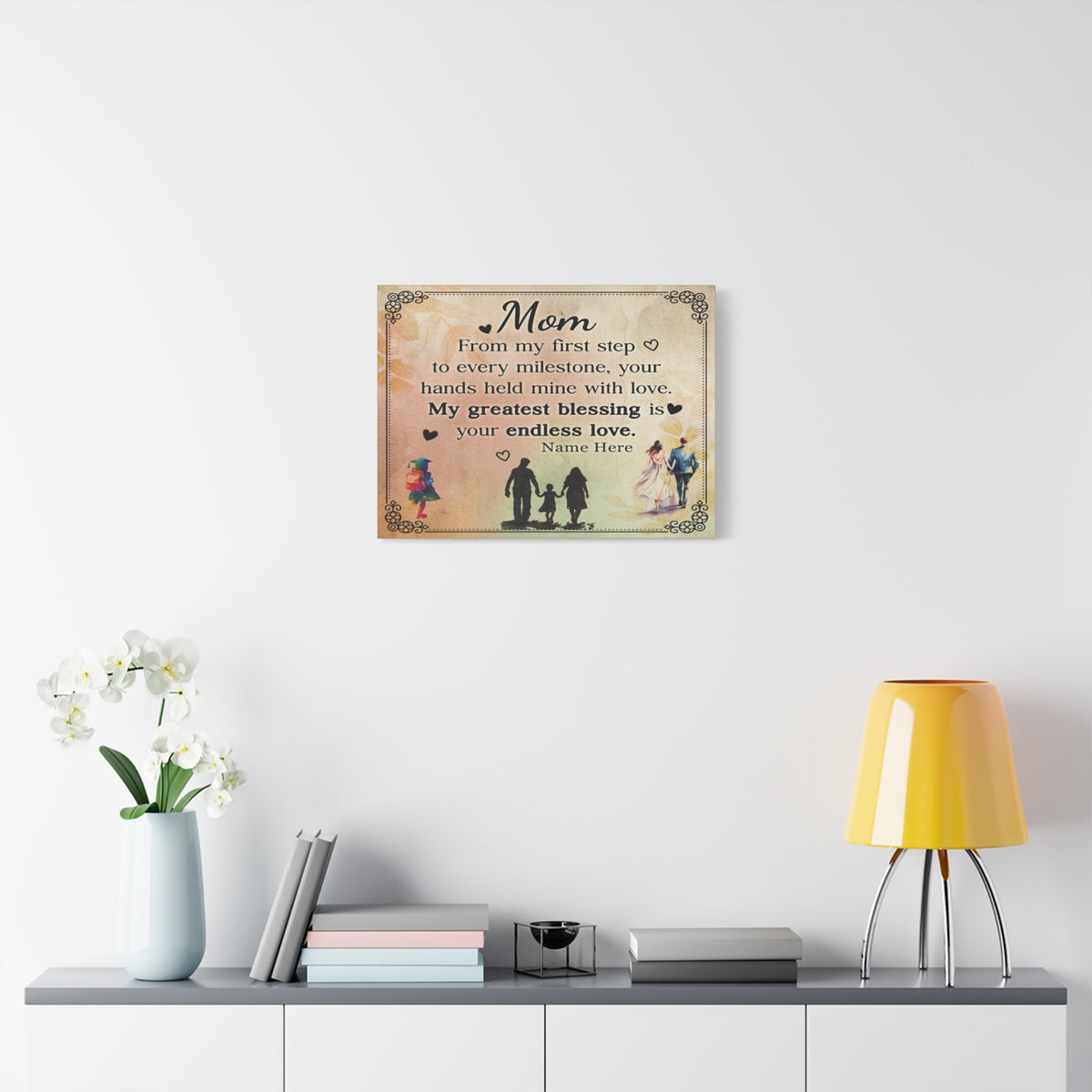 Personalized To Mom My Greatest Blessing is You Inspirational Quote – Elegant Home Décor-Express Your Love Gifts