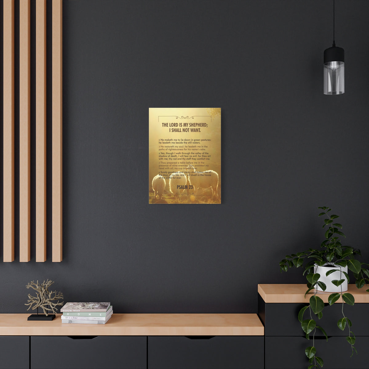 Bible Verse Canvas Lord is my Shepherd Psalm 23 Canvas Christian Home Décor Ready to Hang Scripture Wall Art-Express Your Love Gifts