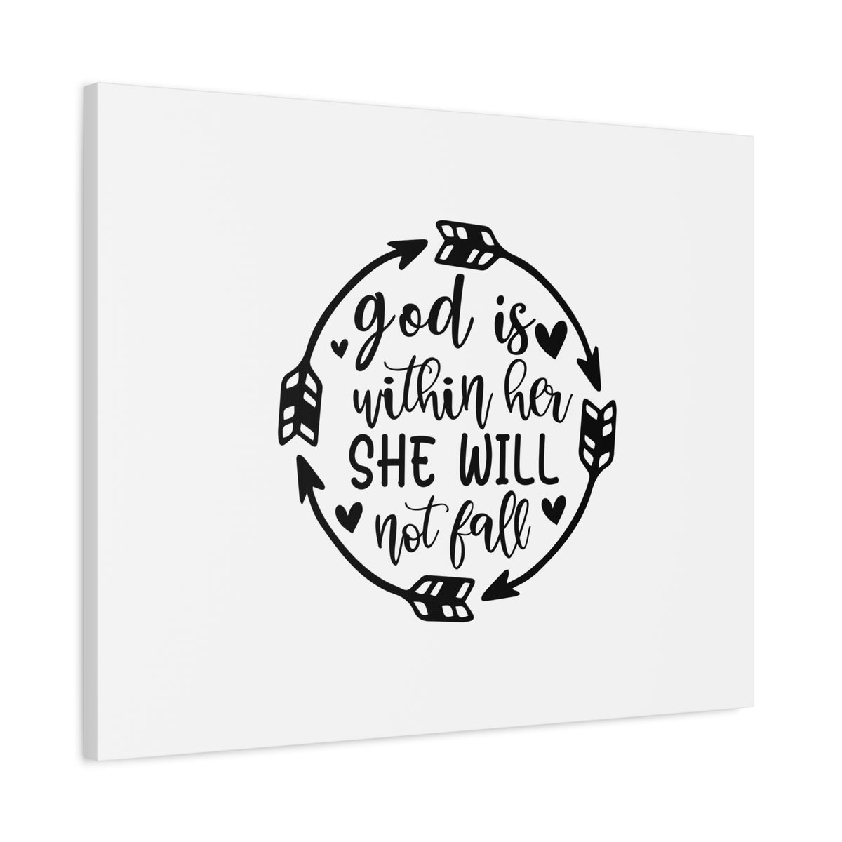 Scripture Canvas God Is Within Her She Will Not Fall Psalm 46:5 Christian Wall Art Bible Verse Print Ready to Hang-Express Your Love Gifts