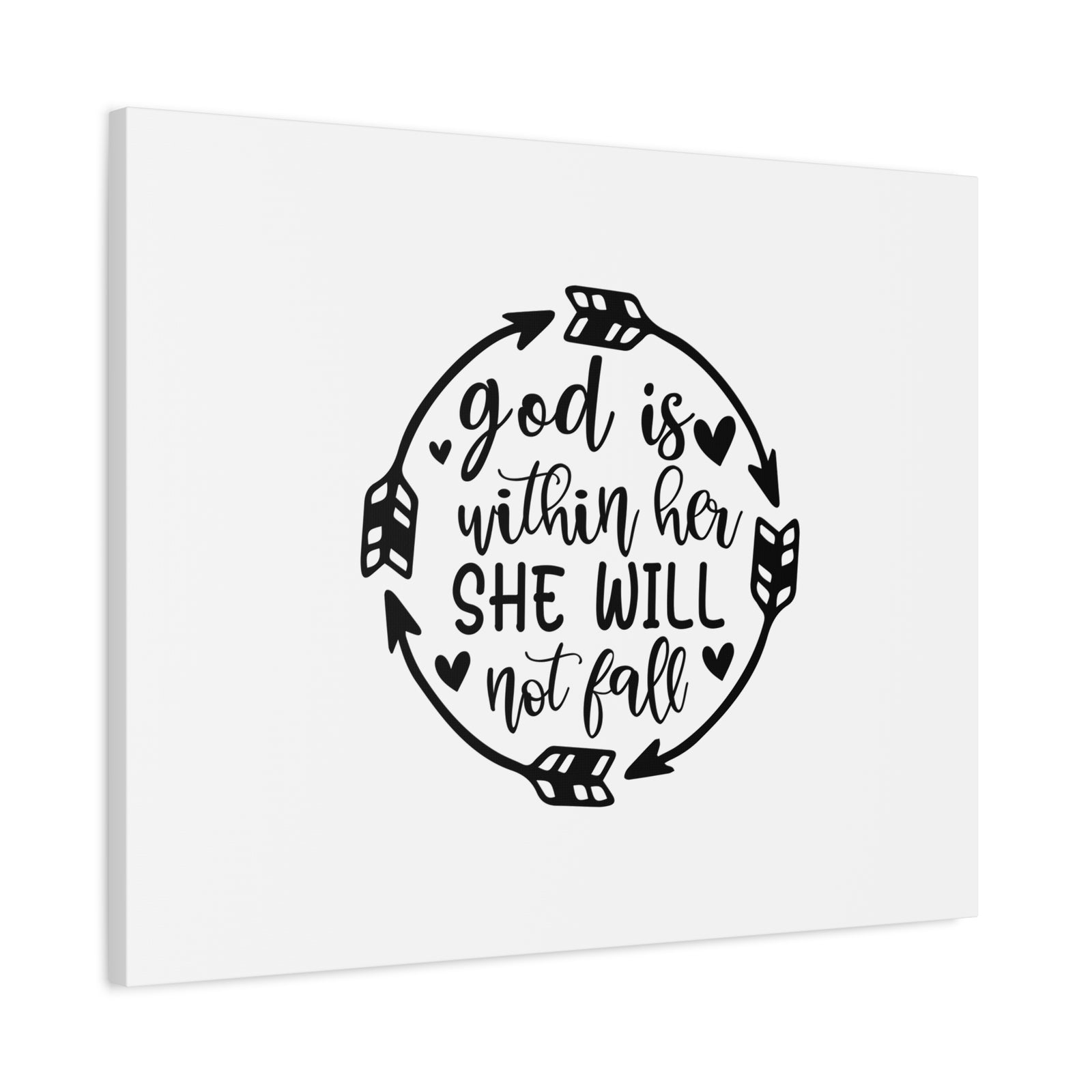 Scripture Canvas God Is Within Her She Will Not Fall Psalm 46:5 Christian Wall Art Bible Verse Print Ready to Hang-Express Your Love Gifts