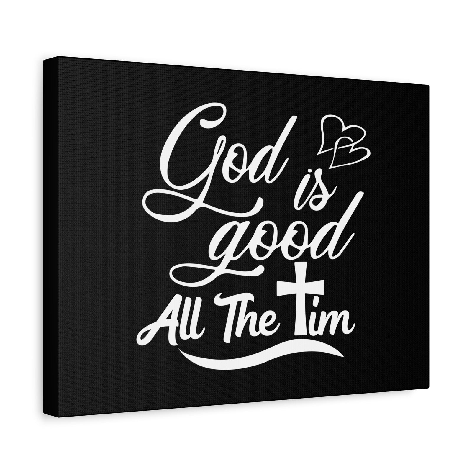 Scripture Canvas God Is Good Psalm 100:5 Black Hearts Christian Wall Art Bible Verse Print Ready to Hang-Express Your Love Gifts