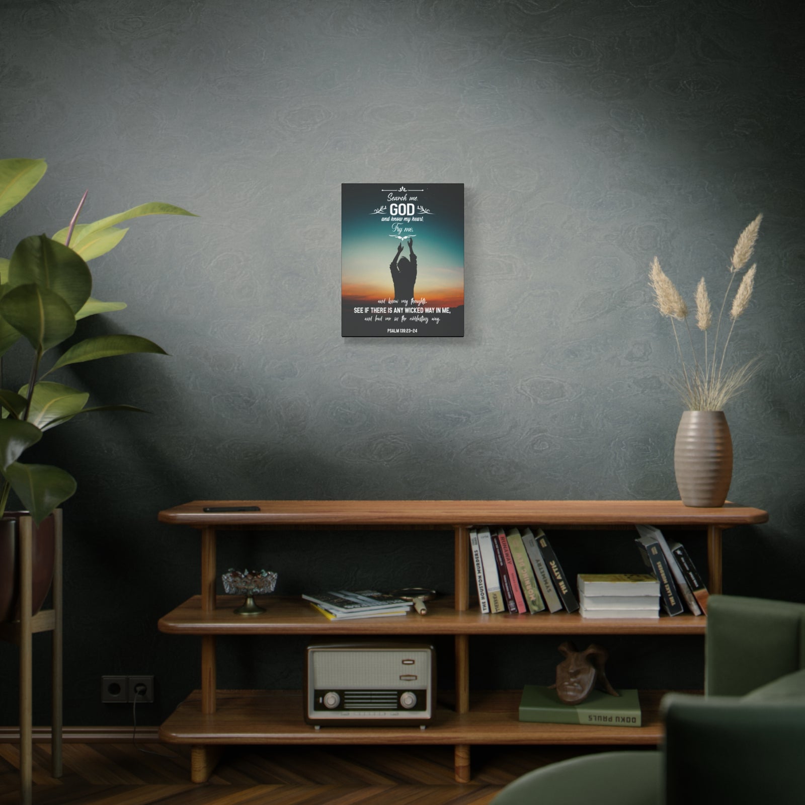 Scripture Canvas The Everlasting Way Psalm 139:23‭-‬24 Christian Wall Art Bible Verse Print Ready to Hang-Express Your Love Gifts