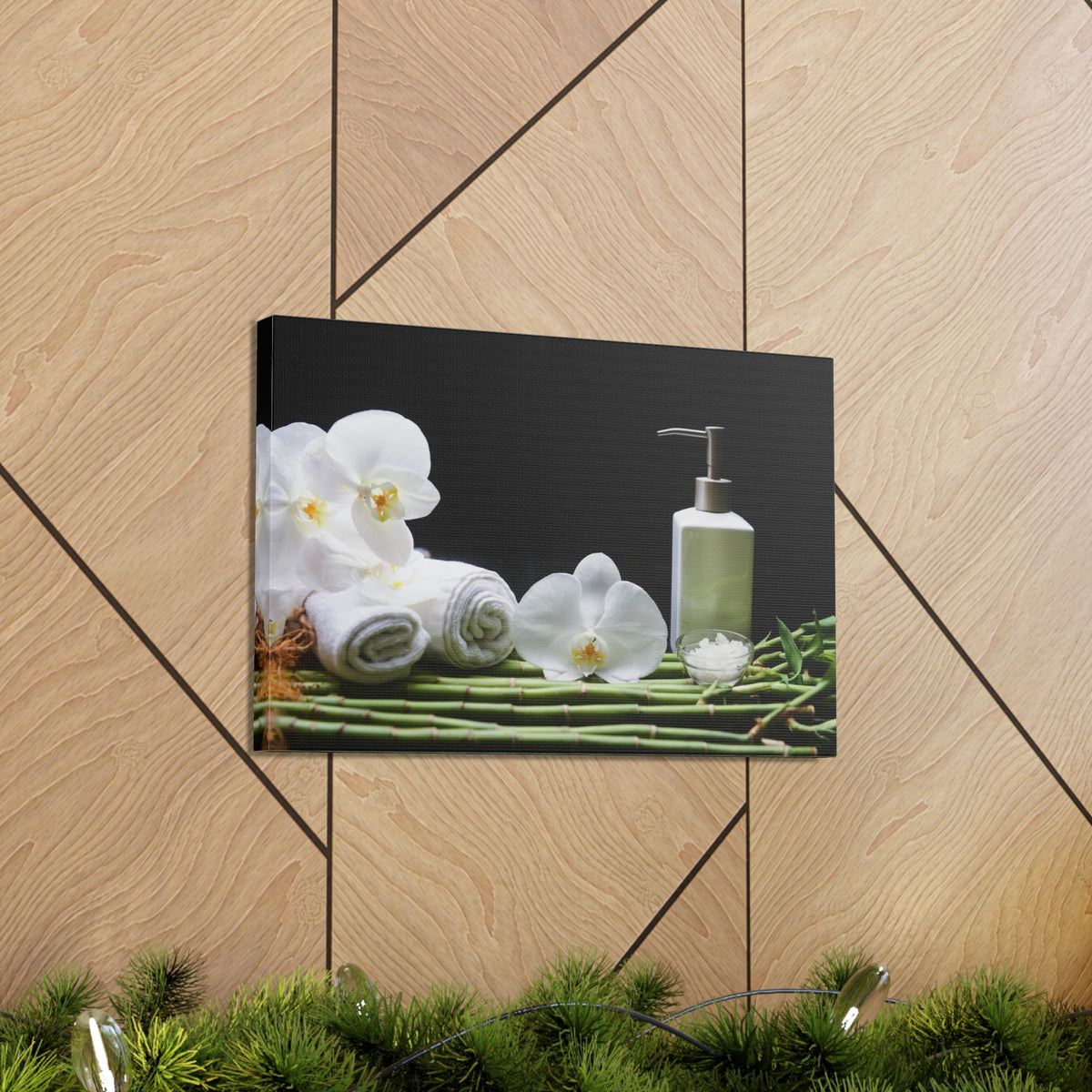 Long Green Leaves Forest Floral Nature Photography Canvas Wall Art for Home Decor Ready-to-Hang-Express Your Love Gifts