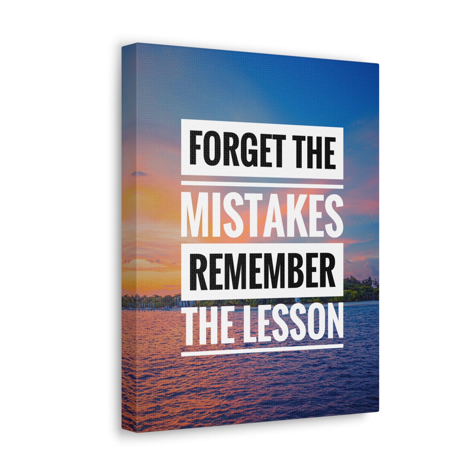 Inspirational Quote Canvas Forget The Mistakes Motivational Print Ready to Hang Artwork-Express Your Love Gifts