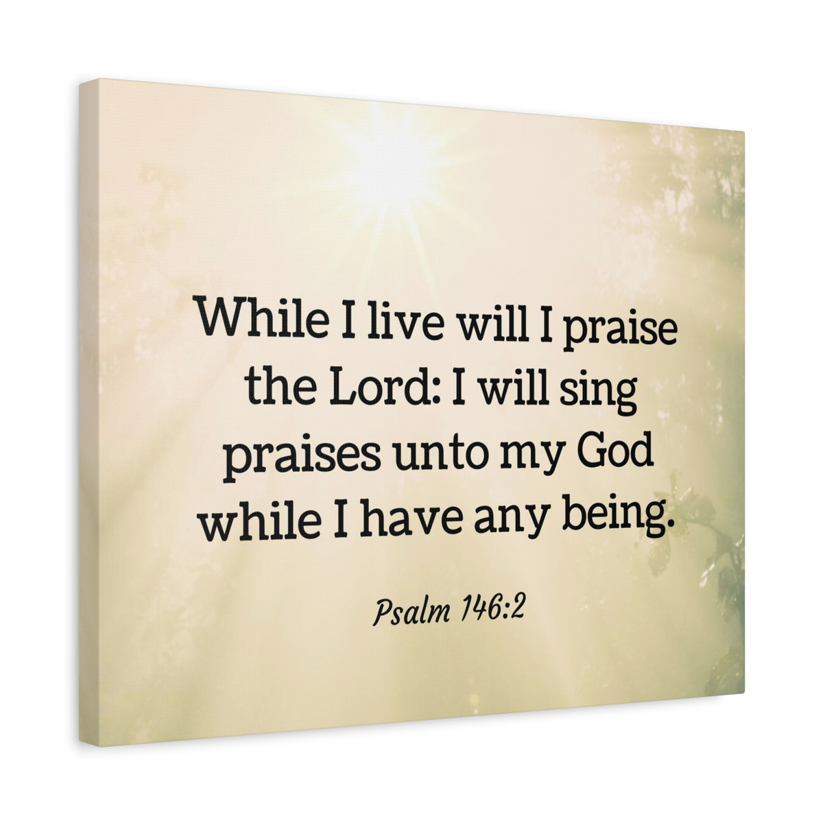 Scripture Walls I Live Will I Praise Psalm 146:2 Bible Verse Canvas Christian Wall Art Ready to Hang-Express Your Love Gifts