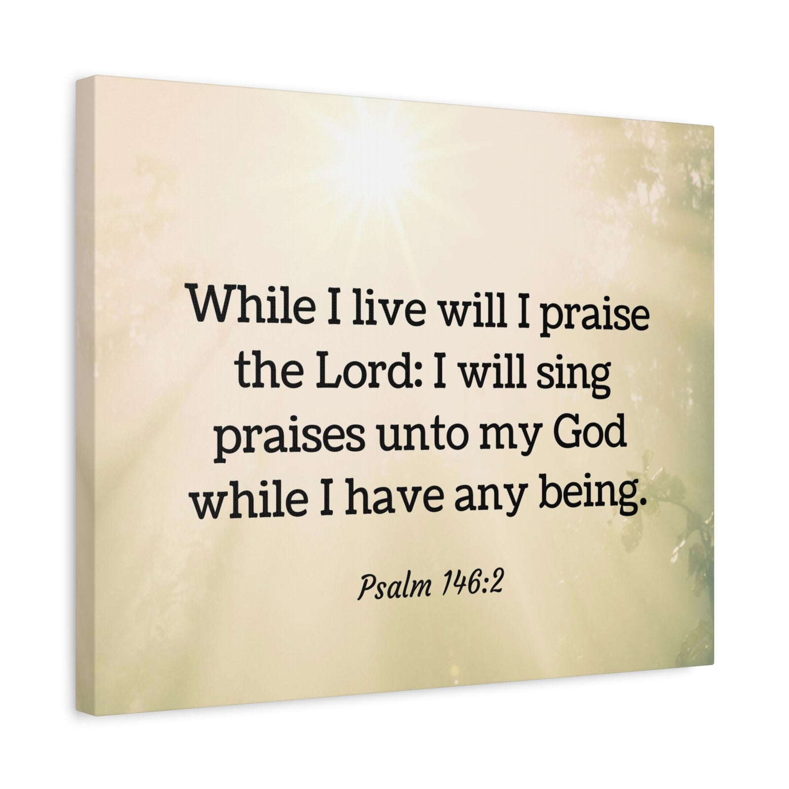 Scripture Walls I Live Will I Praise Psalm 146:2 Bible Verse Canvas Christian Wall Art Ready to Hang-Express Your Love Gifts