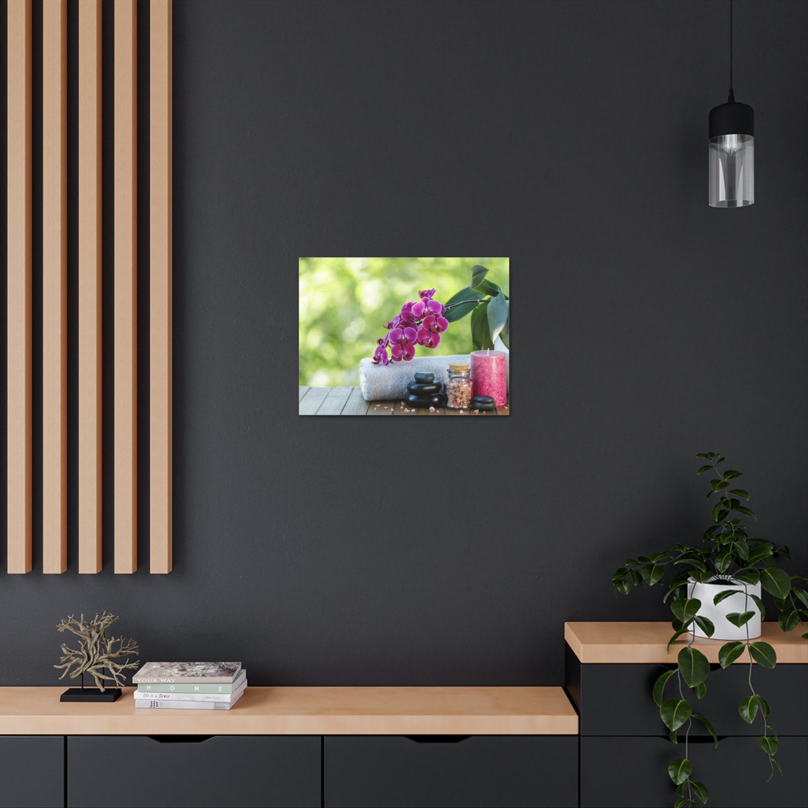 Spa Composition on Wooden Forest Floral Nature Photography Canvas Wall Art for Home Decor Ready-to-Hang-Express Your Love Gifts