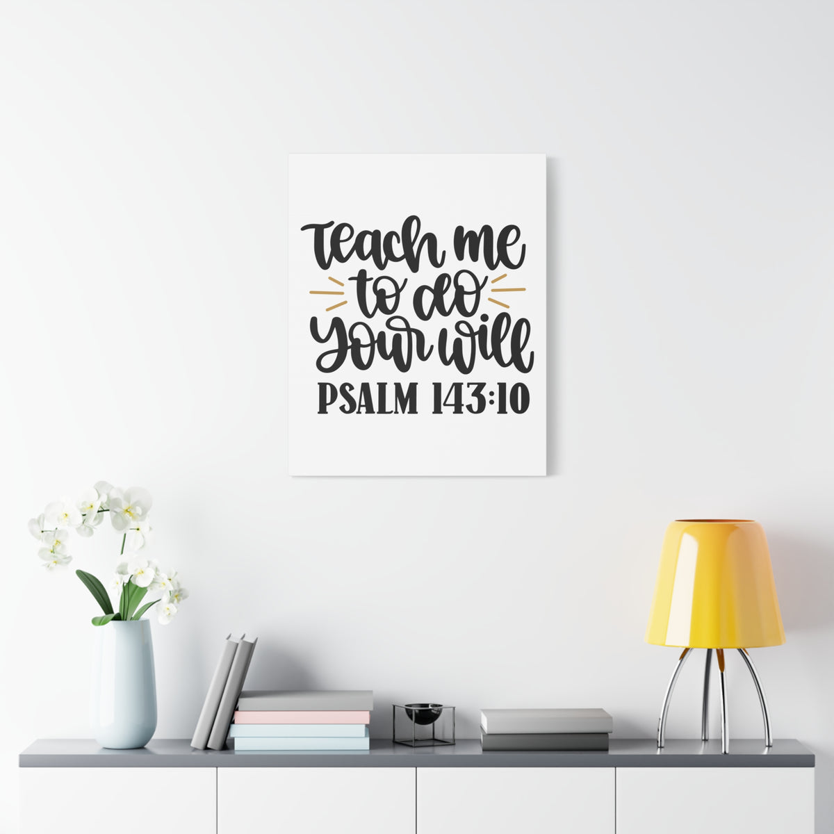 Scripture Canvas Teach Me Psalm 143:10 Christian Wall Art Bible Verse Print Ready to Hang-Express Your Love Gifts