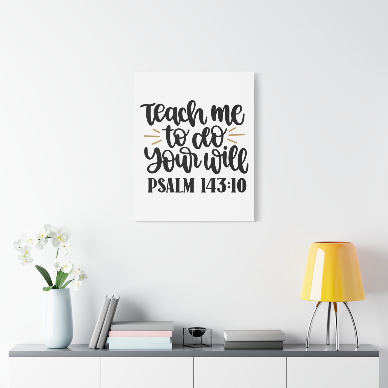 Scripture Canvas Teach Me Psalm 143:10 Christian Wall Art Bible Verse Print Ready to Hang-Express Your Love Gifts