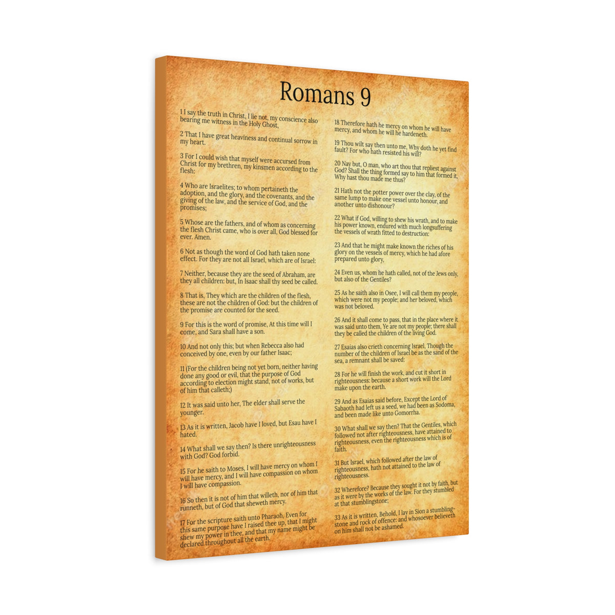 Scripture Walls Romans 9 Chapter Gold God’s Sovereign Choice Christian Wall Art Print Ready to Hang Unframed-Express Your Love Gifts