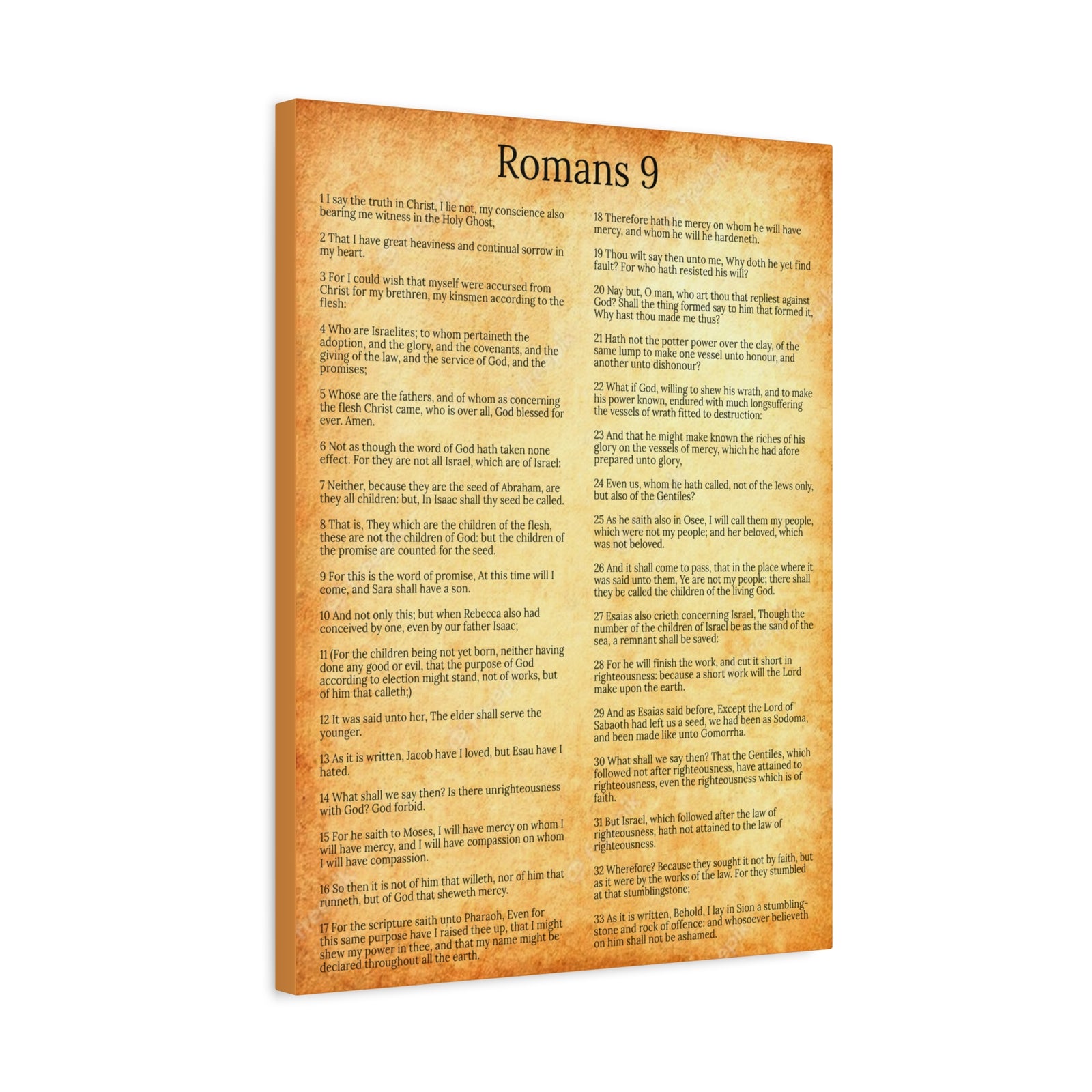 Scripture Walls Romans 9 Chapter Gold God’s Sovereign Choice Christian Wall Art Print Ready to Hang Unframed-Express Your Love Gifts