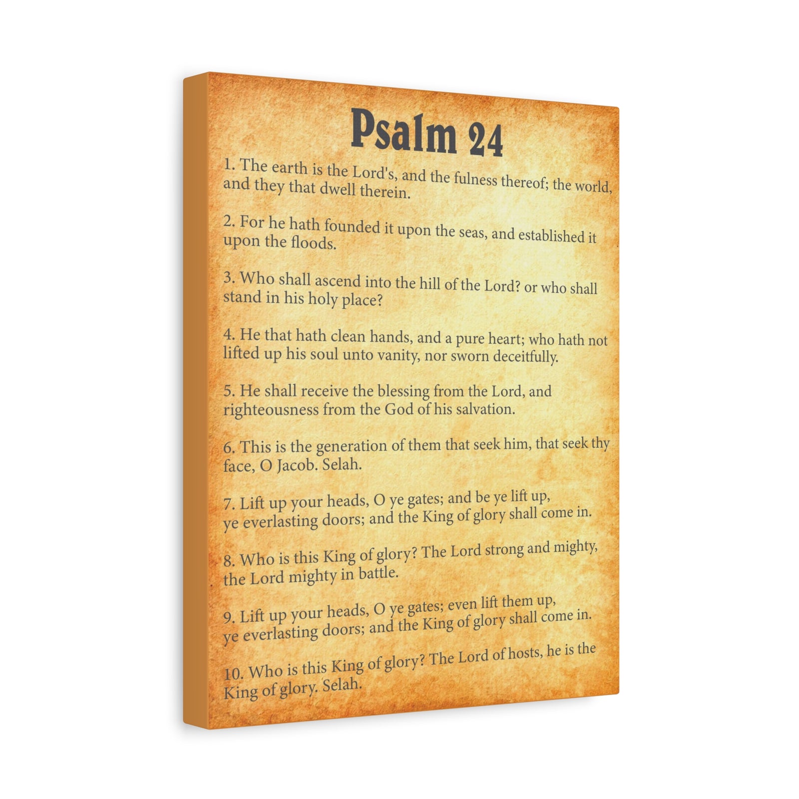 Scripture Walls Psalm 24 Gold Bible Chapter Canvas Christian Wall Art Ready to Hang-Express Your Love Gifts
