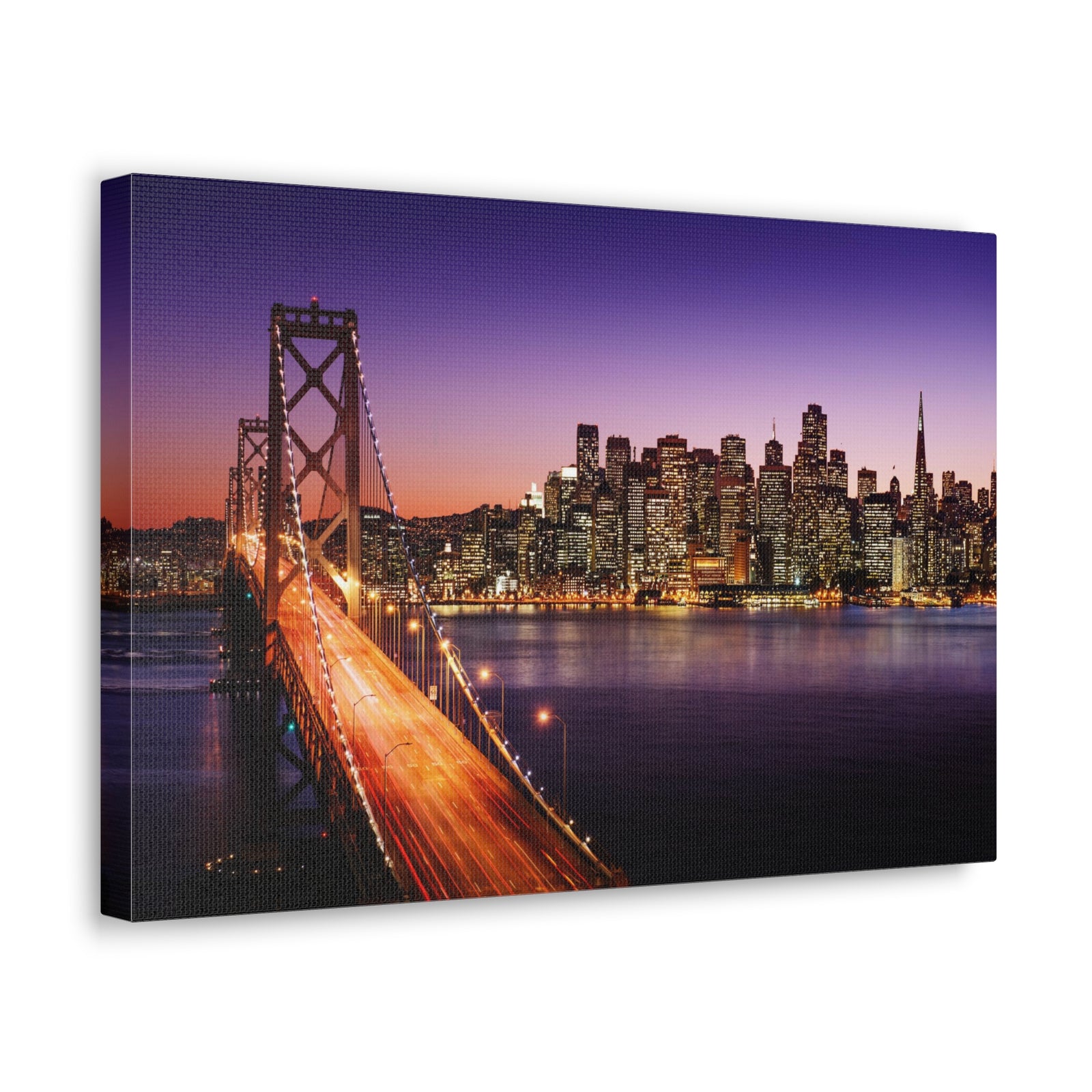 San Francisco Night Skyline Canvas Artwork High-Quality Breathtaking Stunning Cityscape for Home Decor Ready to Hang-Express Your Love Gifts