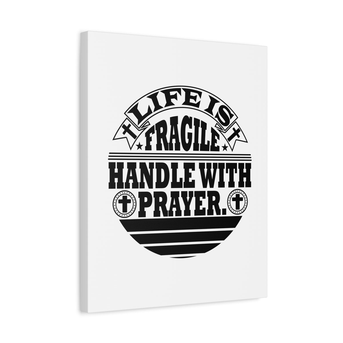 Scripture Canvas Handle With Prayer Psalm 39:4 Cross Christian Wall Art Bible Verse Print Ready to Hang-Express Your Love Gifts