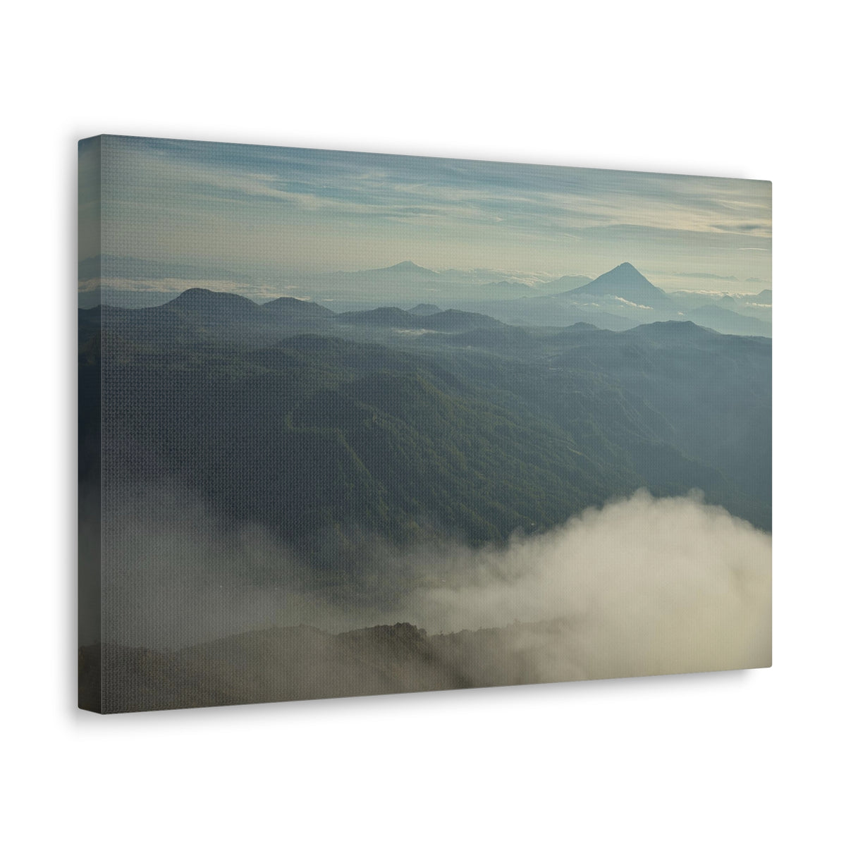 Misty Mountains Green Forest Nature Wilderness Photography Canvas Wall Art for Home Decor Ready-to-Hang-Express Your Love Gifts
