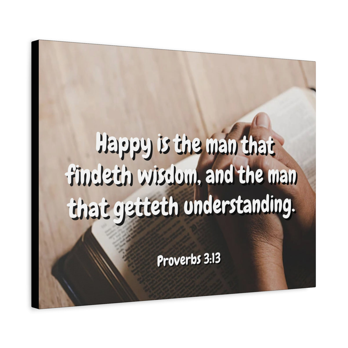 Scripture Walls Findeth Wisdom Proverbs 3:13 Bible Verse Canvas Christian Wall Art Ready to Hang-Express Your Love Gifts