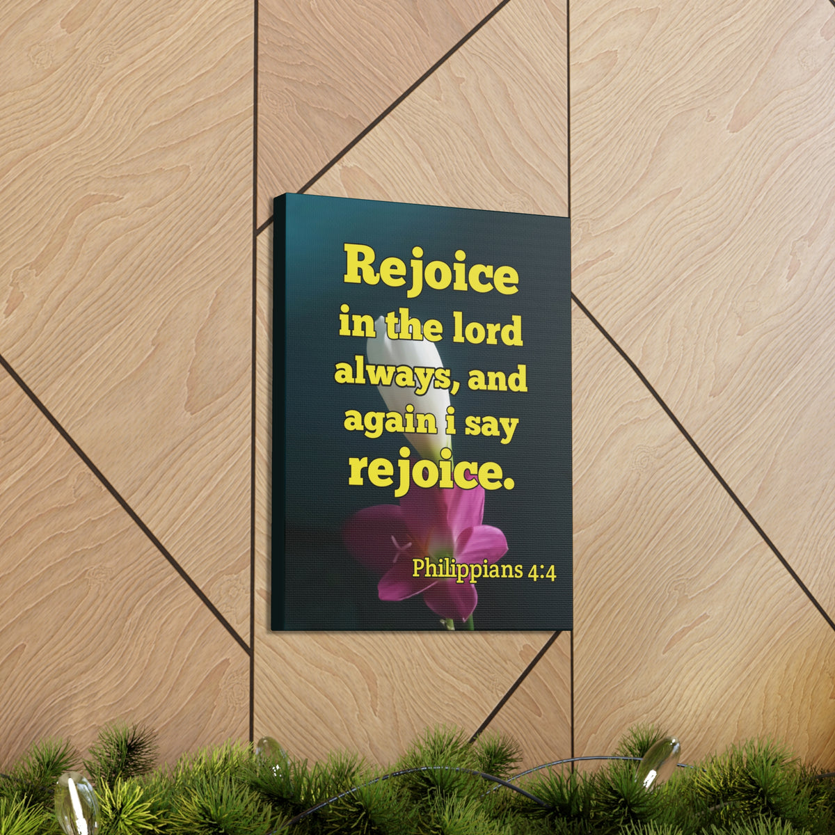 Scripture Canvas In The Lord Always Philippians 4:4 Christian Wall Art Bible Verse Print Ready to Hang-Express Your Love Gifts
