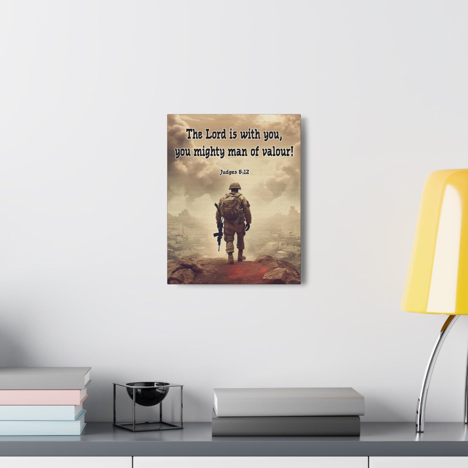 Scripture Walls Divine Valor: A Soldier's Journey Judges 6:12 Christian Wall Art Print Ready to Hang Unframed-Express Your Love Gifts