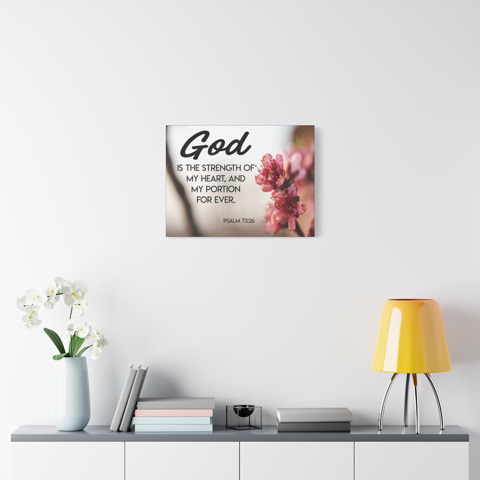 Bible Verse Canvas God is My Strength Psalm 73:26 Wall Art Christian Home Decor-Express Your Love Gifts