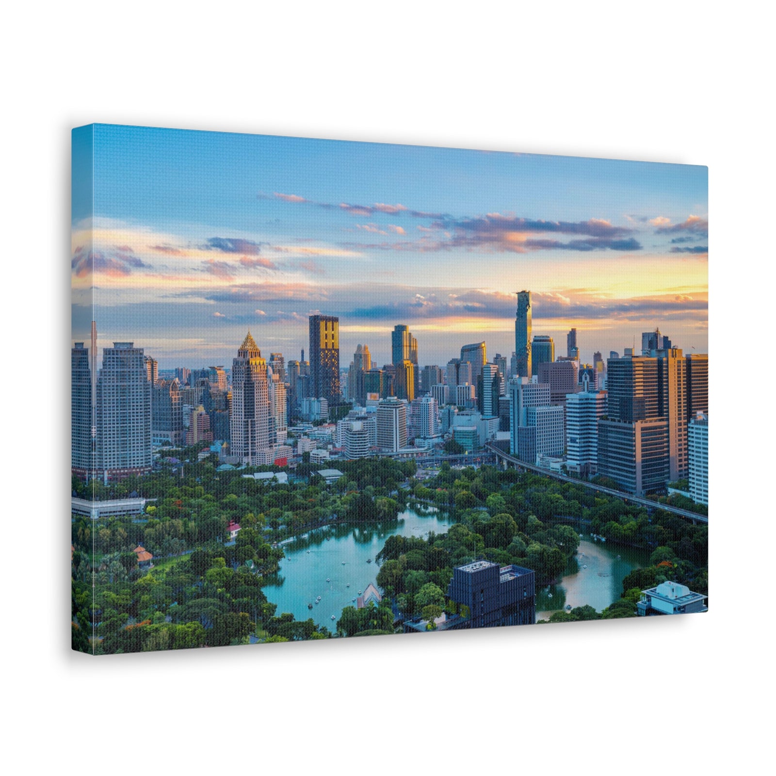 Bangkok Daytime Skyline Canvas Artwork High-Quality Breathtaking Stunning Cityscape for Home Decor Ready to Hang-Express Your Love Gifts