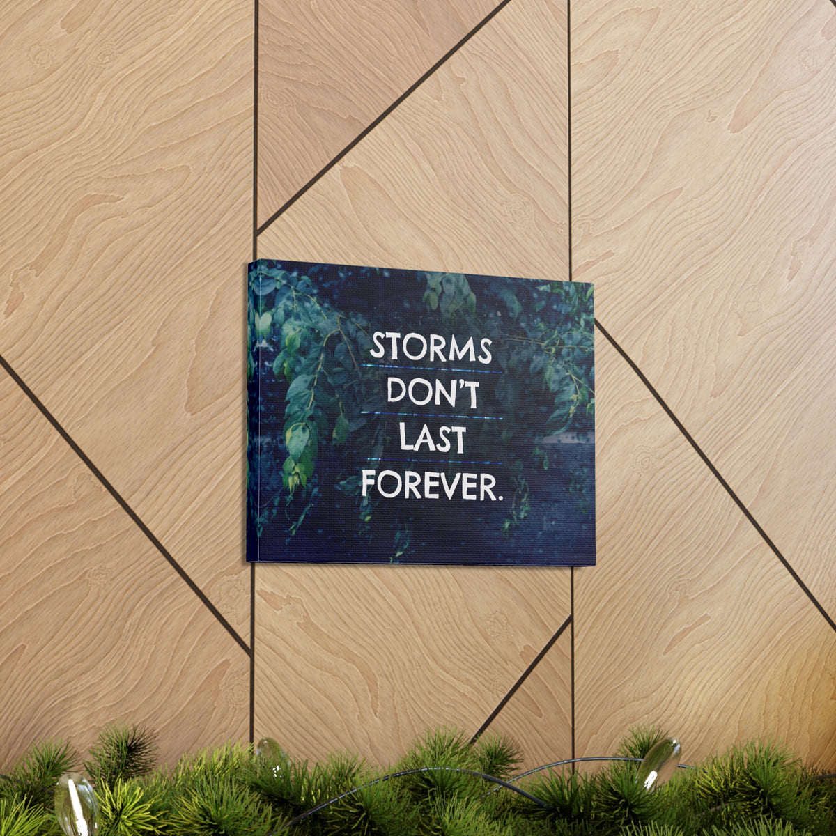 Inspirational Quote Canvas Storms Don't Last Forever Motivational Print Ready to Hang Artwork-Express Your Love Gifts