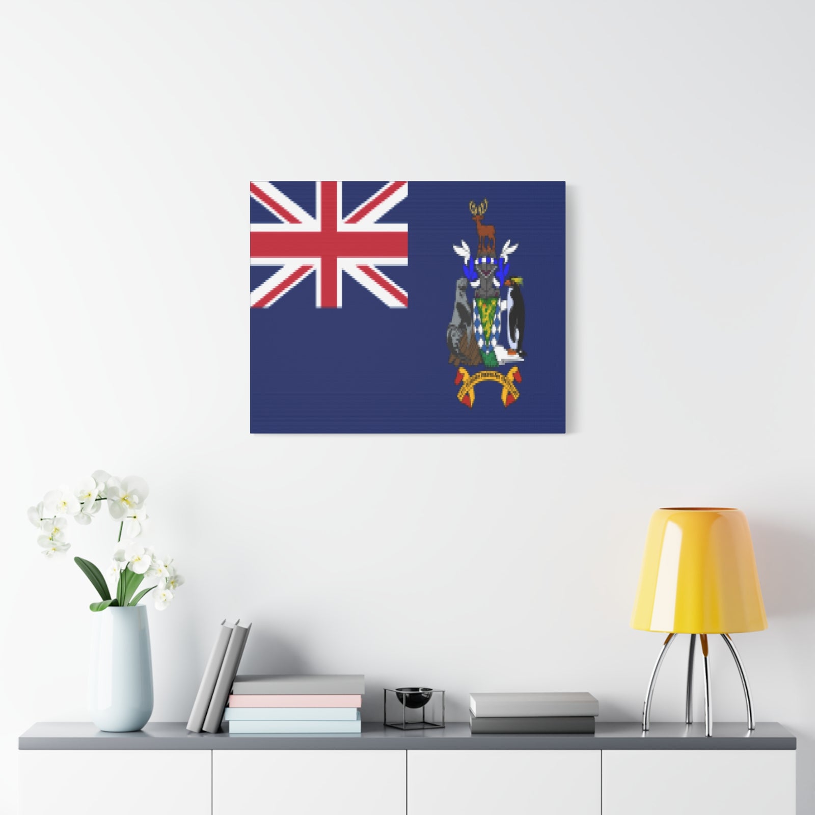 South Georgia Country Flag Canvas Vibrant Wall Art Unframed Home Decor-Express Your Love Gifts