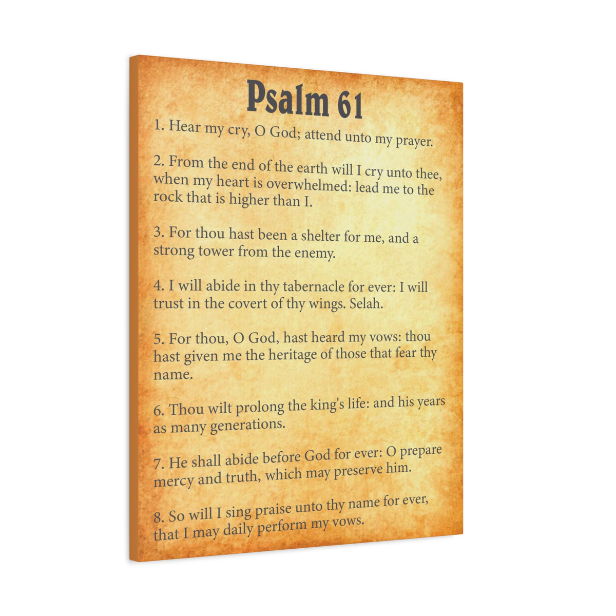 Scripture Walls Psalm 61 Gold Bible Chapter Canvas Christian Wall Art Ready to Hang-Express Your Love Gifts