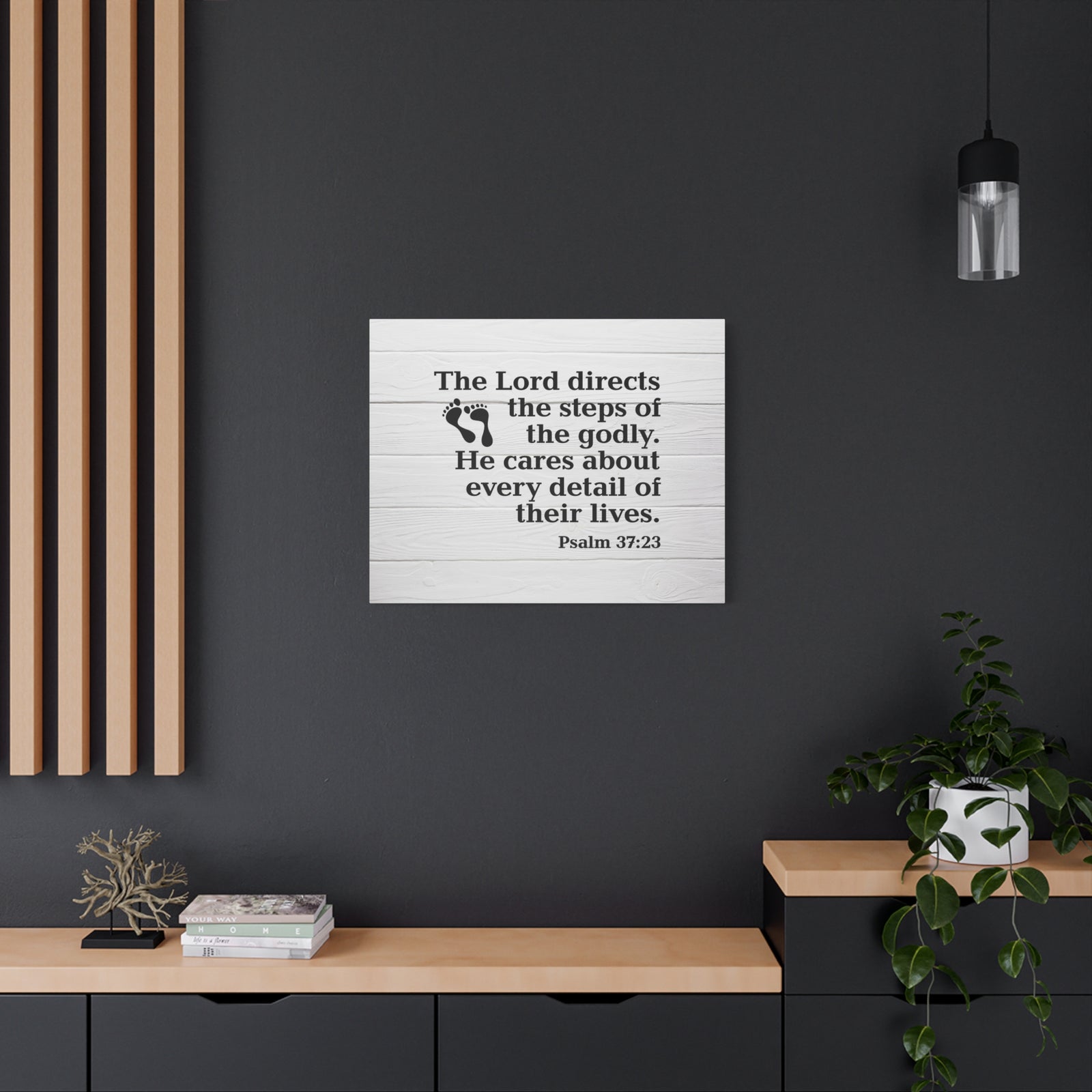 Bible Verse Canvas Lord Directs the Steps Psalm 37:23 Wall Art Christian Home Decor-Express Your Love Gifts