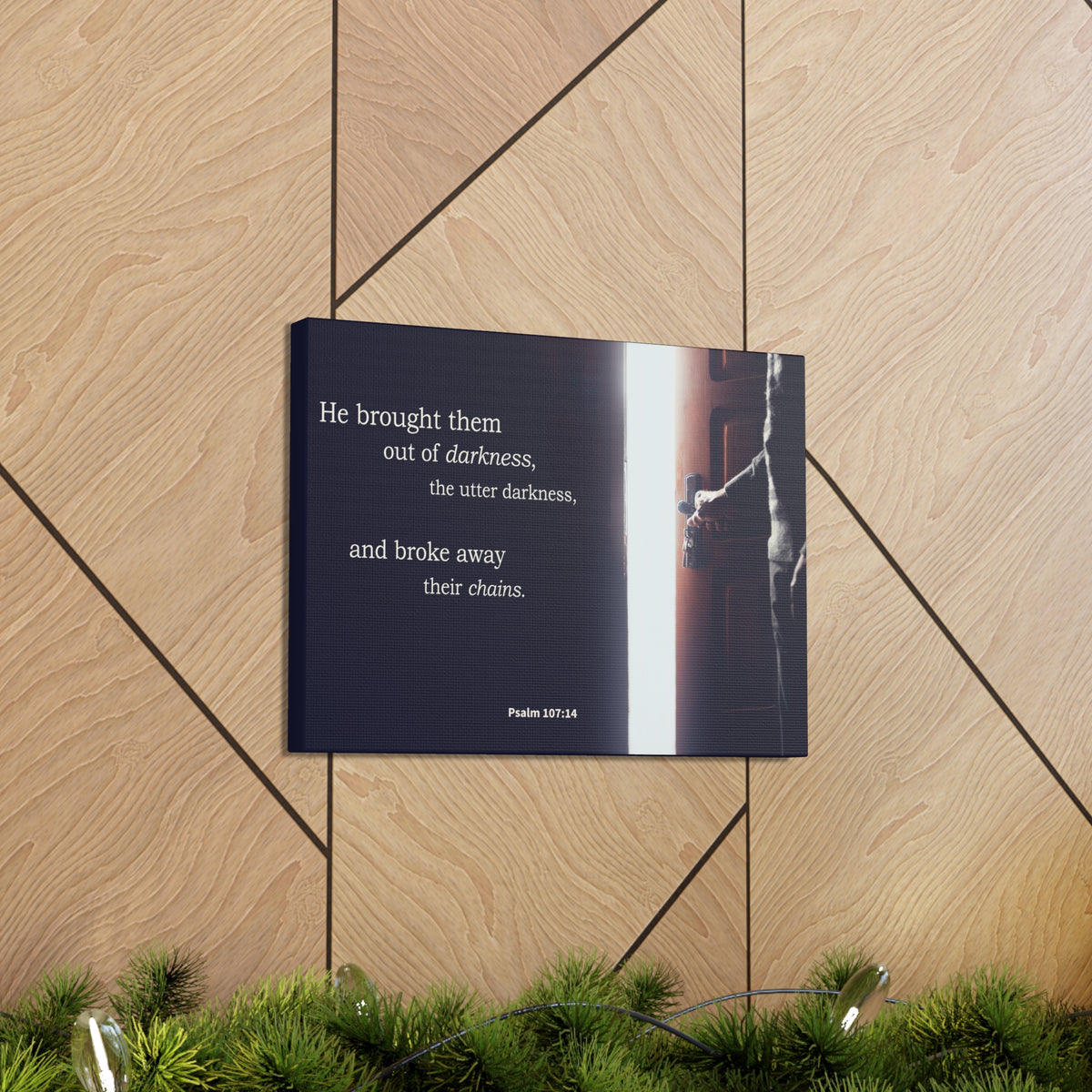 Scripture Walls He Brought Them Psalm 107:14 Bible Verse Canvas Christian Wall Art Ready to Hang-Express Your Love Gifts