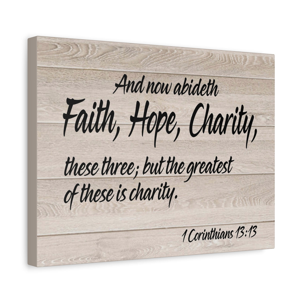 Bible Verse Canvas Faith Hope Charity 1 Corinthians 13:13 Wall Art Christian Home Decor-Express Your Love Gifts