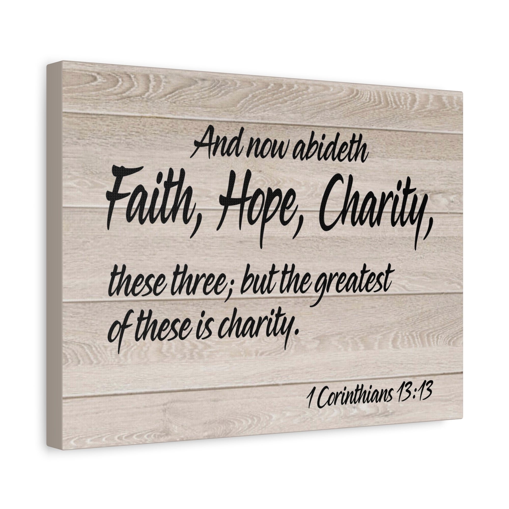 Bible Verse Canvas Faith Hope Charity 1 Corinthians 13:13 Wall Art Christian Home Decor-Express Your Love Gifts