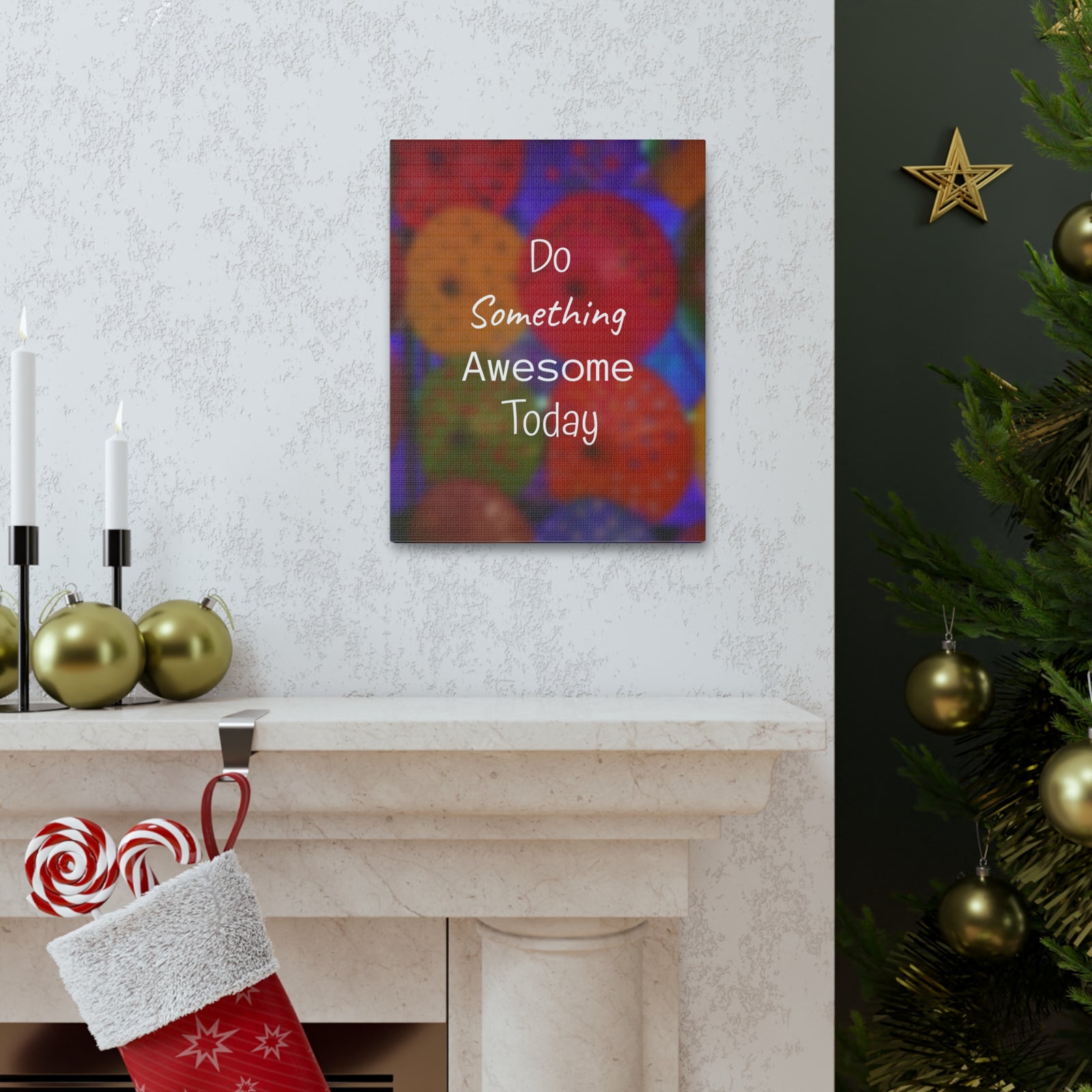 Inspirational Quote Canvas Do Something Awesome Today Motivational Print Ready to Hang Artwork-Express Your Love Gifts