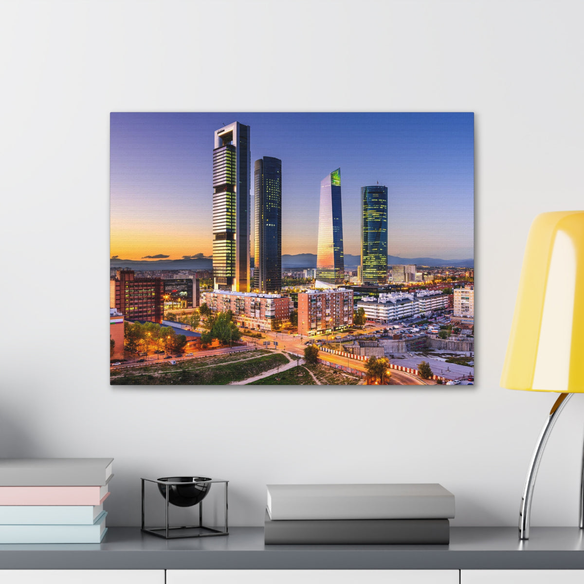 Madrid Night Skyline Canvas Artwork High-Quality Breathtaking Stunning Cityscape for Home Decor Ready to Hang-Express Your Love Gifts
