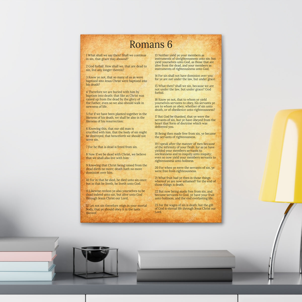 Scripture Walls Roman 6 Sanctification Gold Christian Wall Art Print Ready to Hang Unframed-Express Your Love Gifts