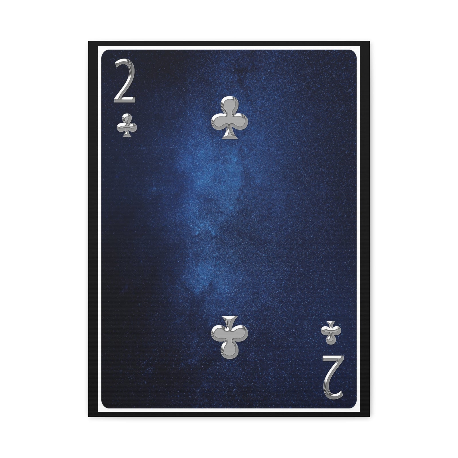 Two Of Clubs Space Background Playing Card Canvas Wall Art for Home Decor Ready-to-Hang-Express Your Love Gifts