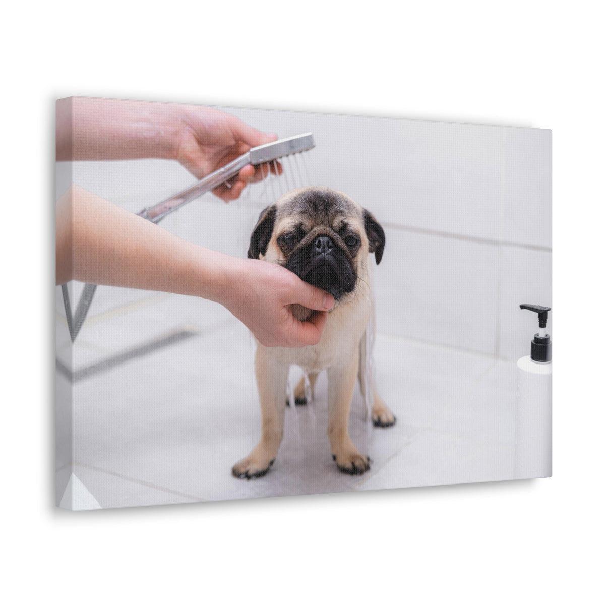Cute Pug Bathee Canvas Wall Art for Home Decor Ready-to-Hang-Express Your Love Gifts