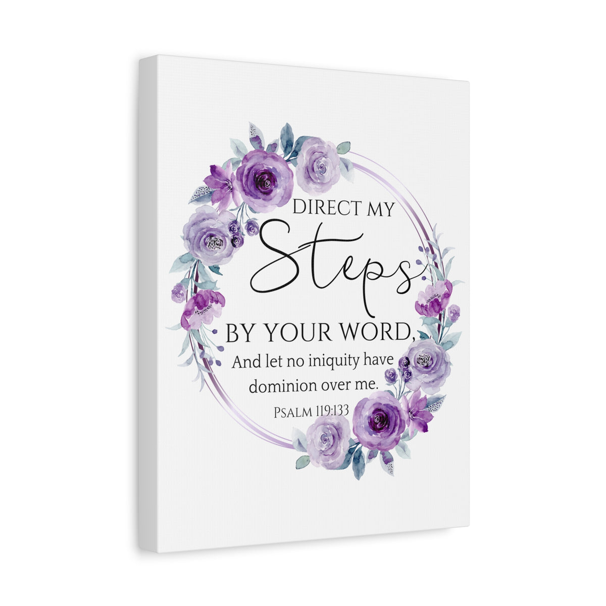 Scripture Walls Psalm 119:133 Direct My Steps Bible Verse Canvas Christian Wall Art Ready to Hang Unframed-Express Your Love Gifts