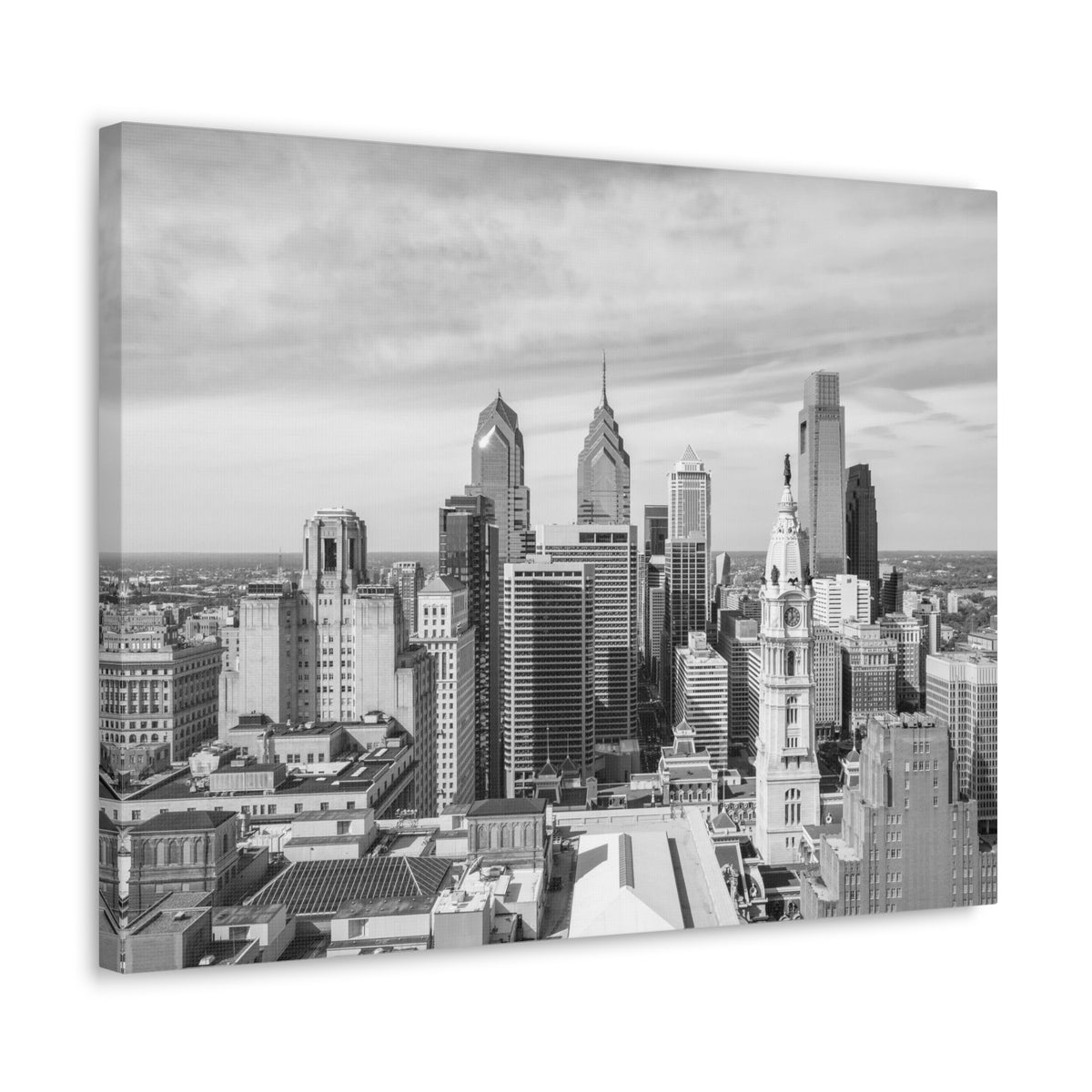 Philadelphia Black And White Skyline Canvas Artwork High-Quality Breathtaking Stunning Cityscape for Home Decor Ready to Hang-Express Your Love Gifts