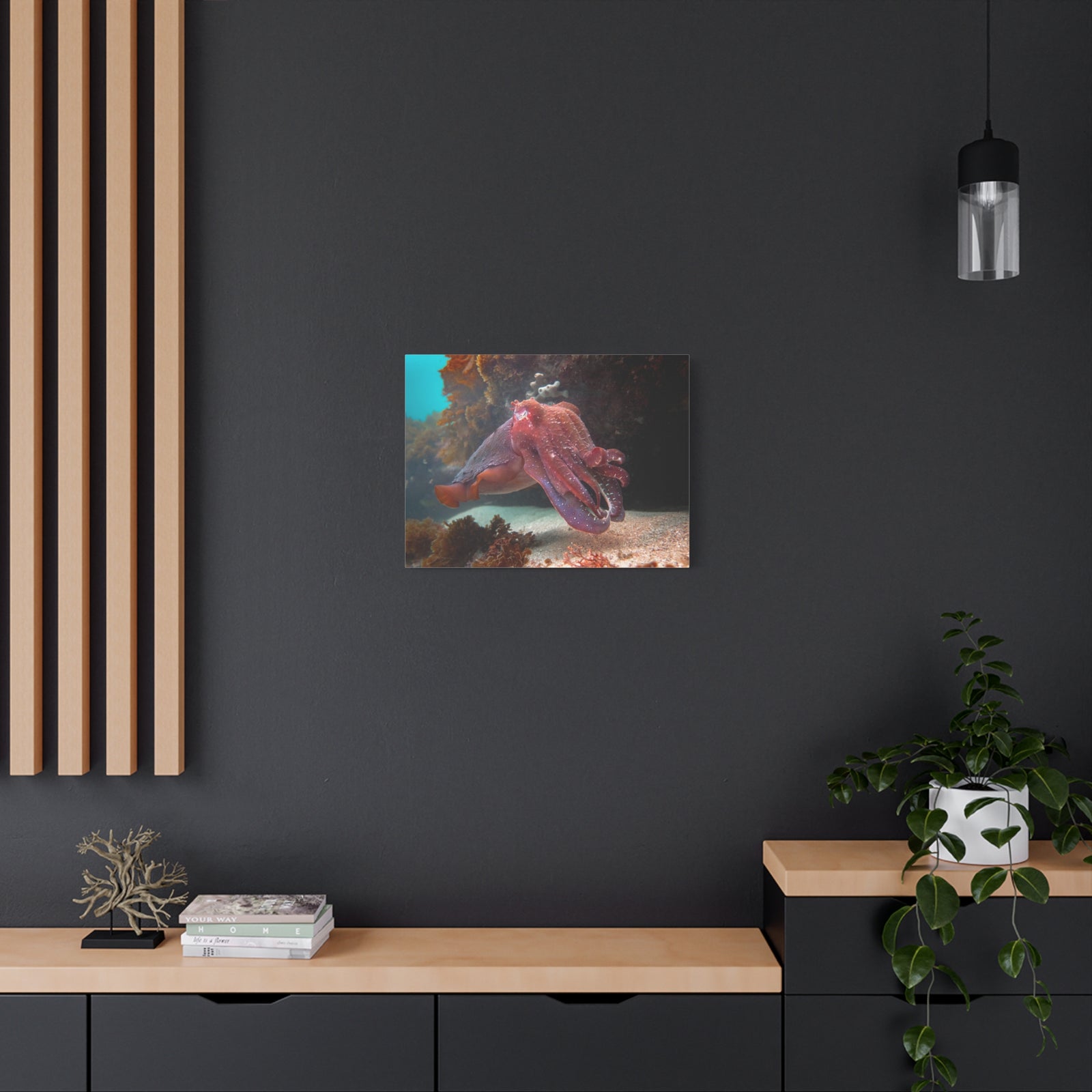 Majestic Giant Cuttlefish Floating in the Ocean Print Animal Wall Art Wildlife Canvas Prints Wall Art Ready to Hang-Express Your Love Gifts