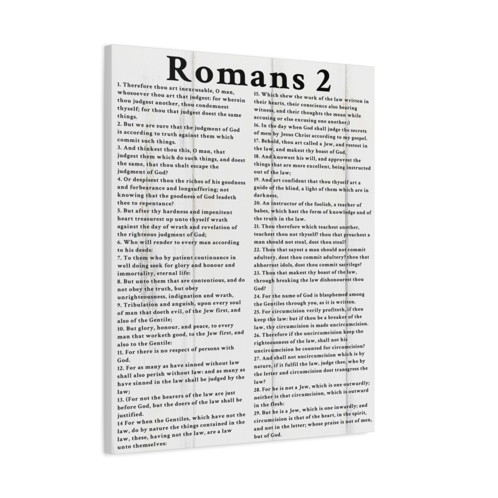 Scripture Walls Romans 2 White Bible Verse Canvas Christian Wall Art Ready to Hang Unframed-Express Your Love Gifts