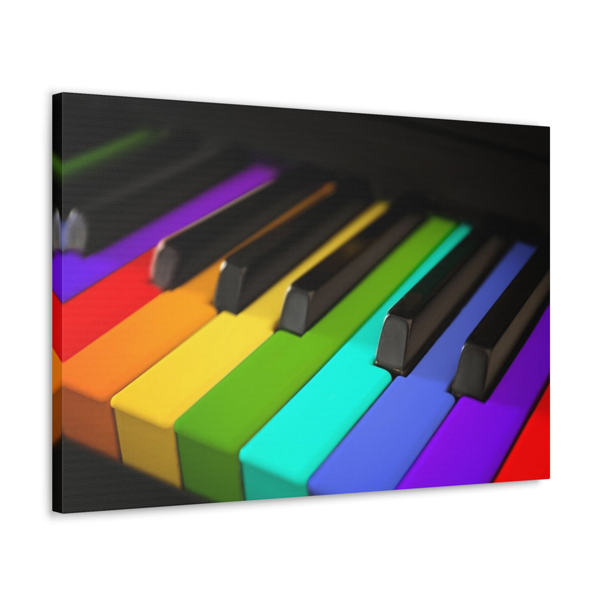 Piano Keys In Rainbow Music Lover's Delight Piano Keyboard Canvas Wall Art for Home Decor Ready-to-Hang-Express Your Love Gifts