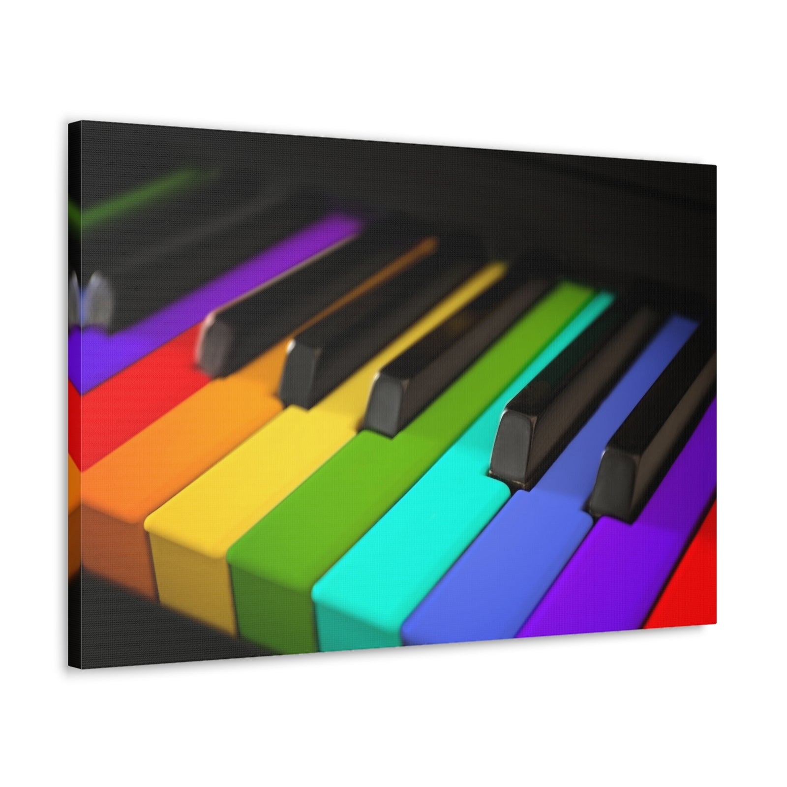 Piano Keys In Rainbow Music Lover's Delight Piano Keyboard Canvas Wall Art for Home Decor Ready-to-Hang-Express Your Love Gifts